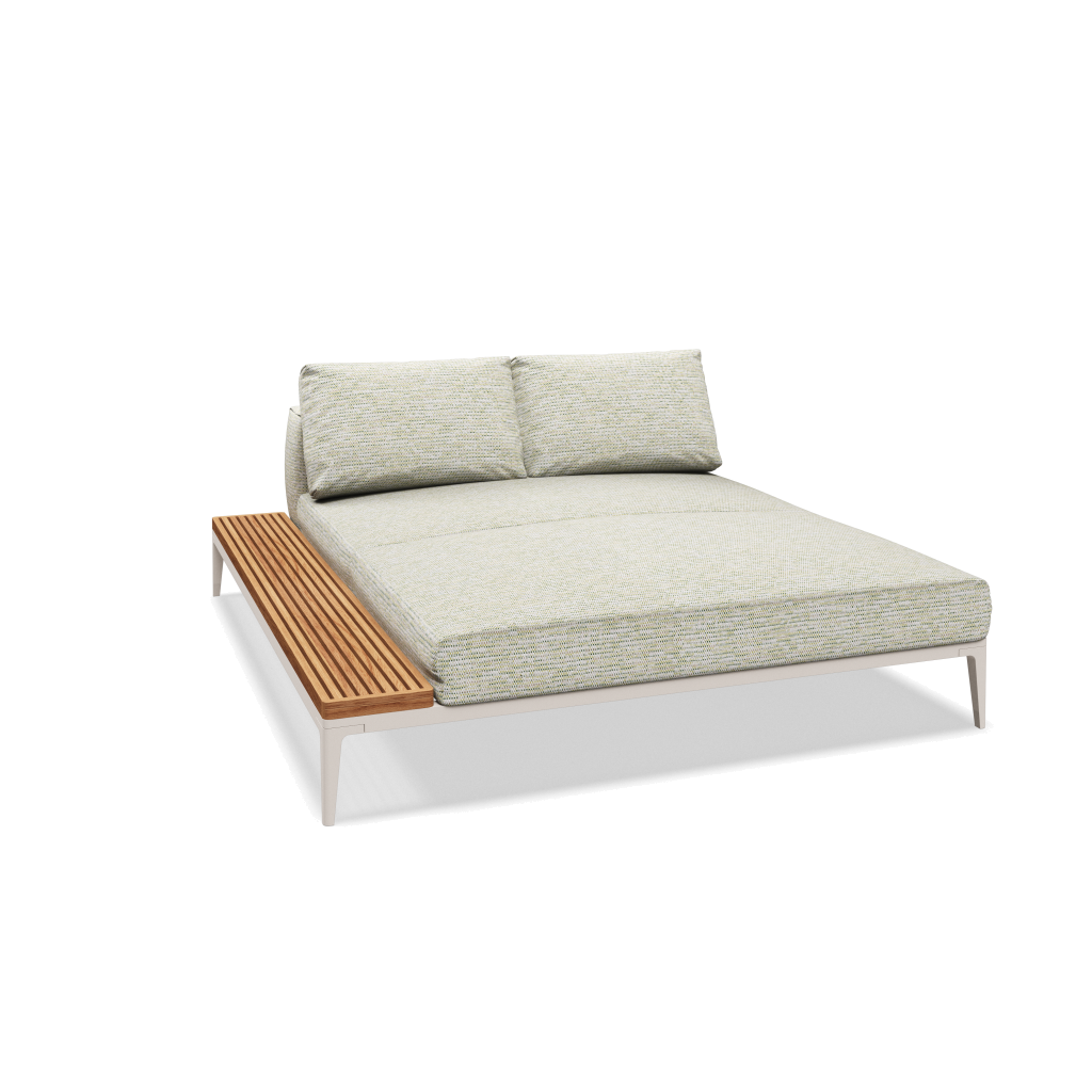 Grid chill chaise-element teak - Bone Natural Teak met Zenith Stem