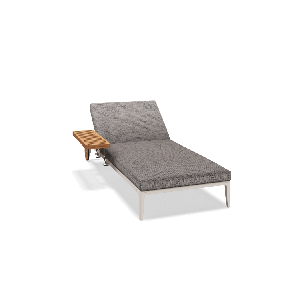 Grid ligbed - Bone Natural Teak met Zenith Pebble