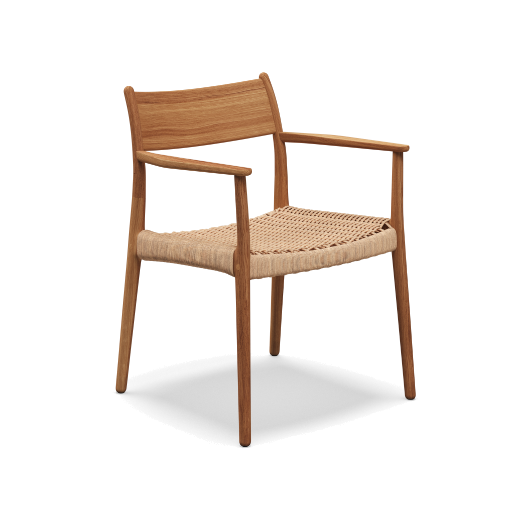 Gloster Lima Armstoel — teak met papierkoord zitting (2/3)