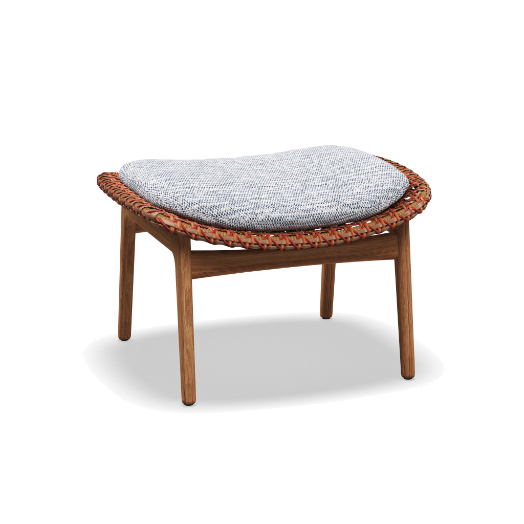 Kay Ottoman — Copper Wicker met Zenith Denim