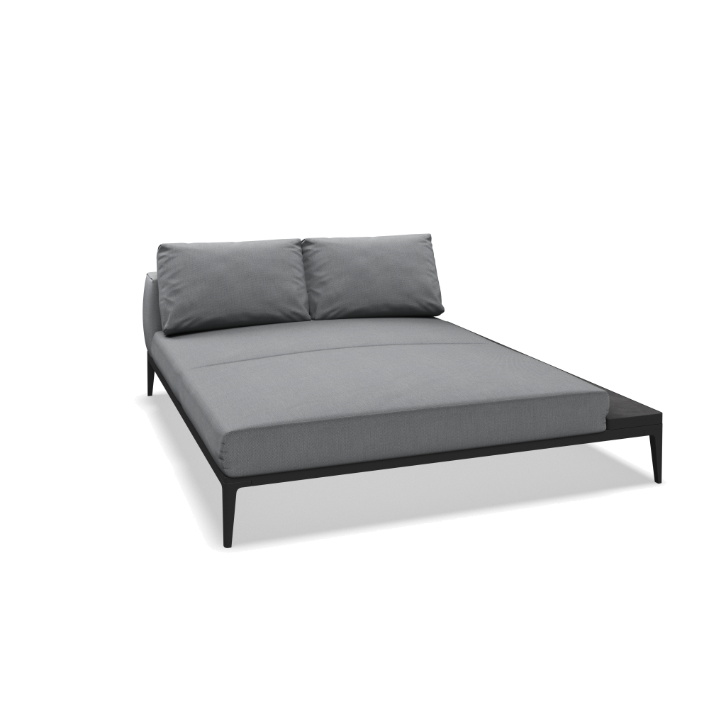 Grid chill chaise-element keramisch - Meteor Nero met Castillo Smoke