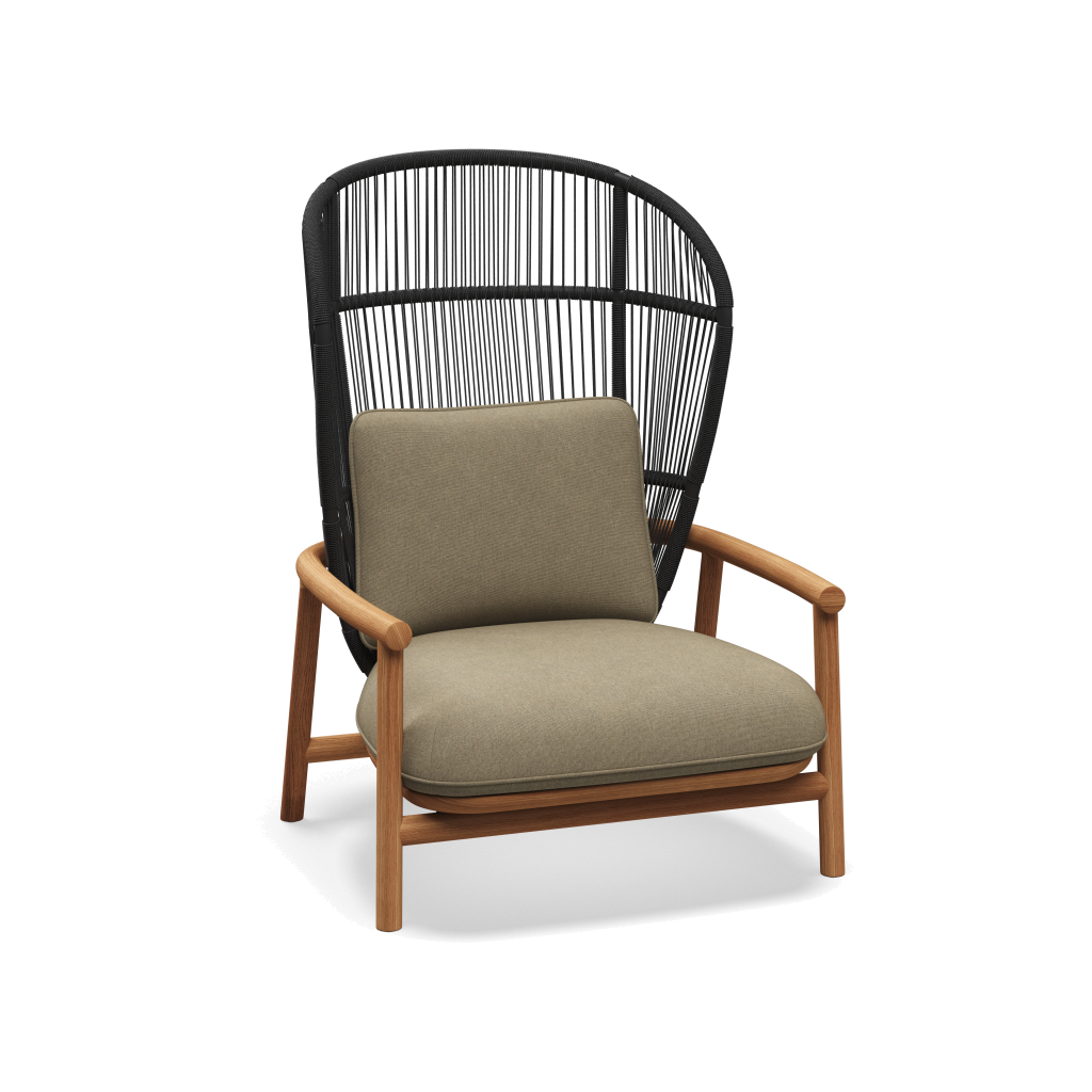 Fern High Back Lounge Chair — Meteor Raven met Heritage Ashe
