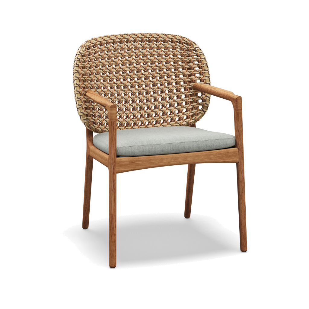 Kay Armchair — Harvest Wicker met Willa Sage
