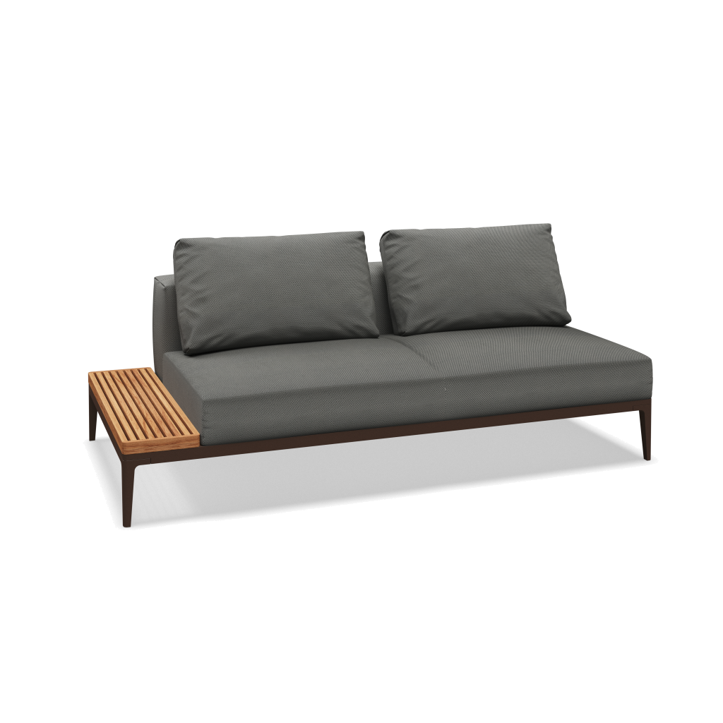 Grid eindelement met tafel teak - Java Natural Teak met Lopi Charcoal