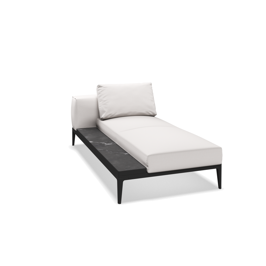 Grid chaise-element keramisch - Meteor Nero met Willa Snow