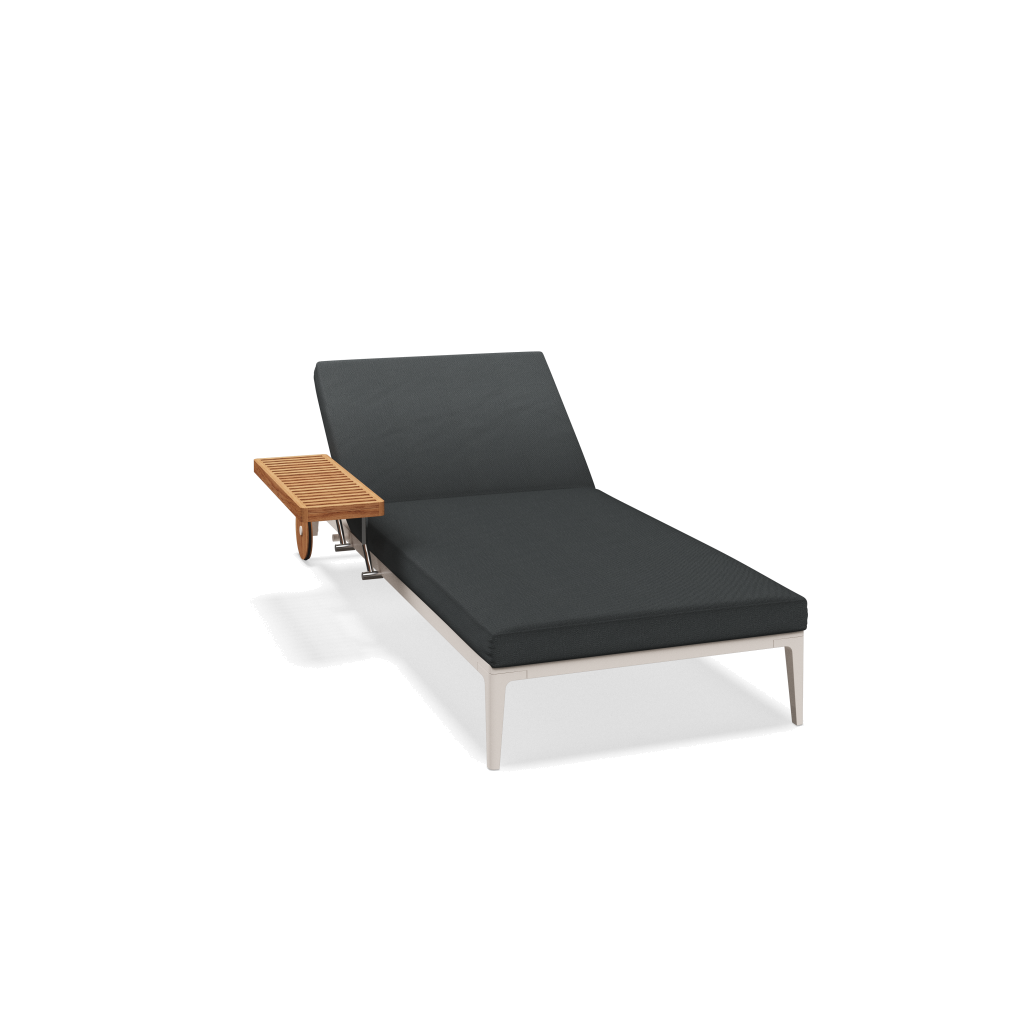 Grid ligbed - Bone Natural Teak met Castillo Shadow