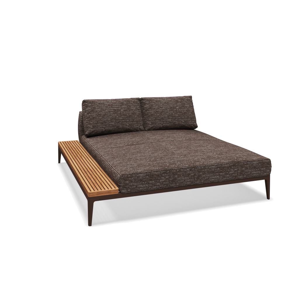 Grid chill chaise-element teak - Java Natural Teak met Zenith Earthen