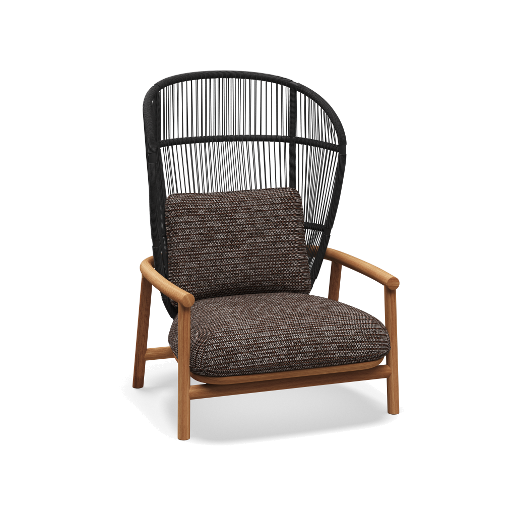 Fern High Back Lounge Chair — Meteor Raven met Zenith Earthen