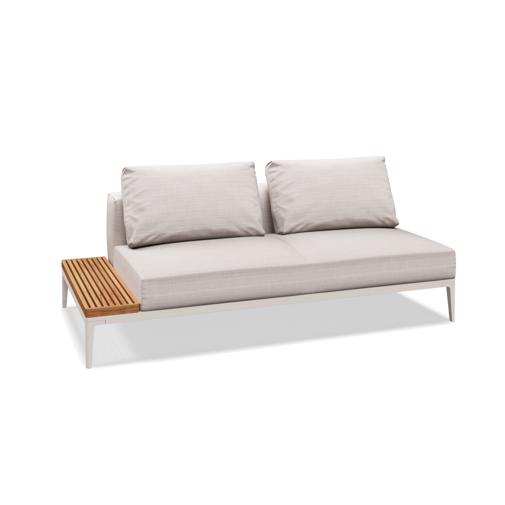 Grid eindelement met tafel teak - Bone Natural Teak met Willa Parchment