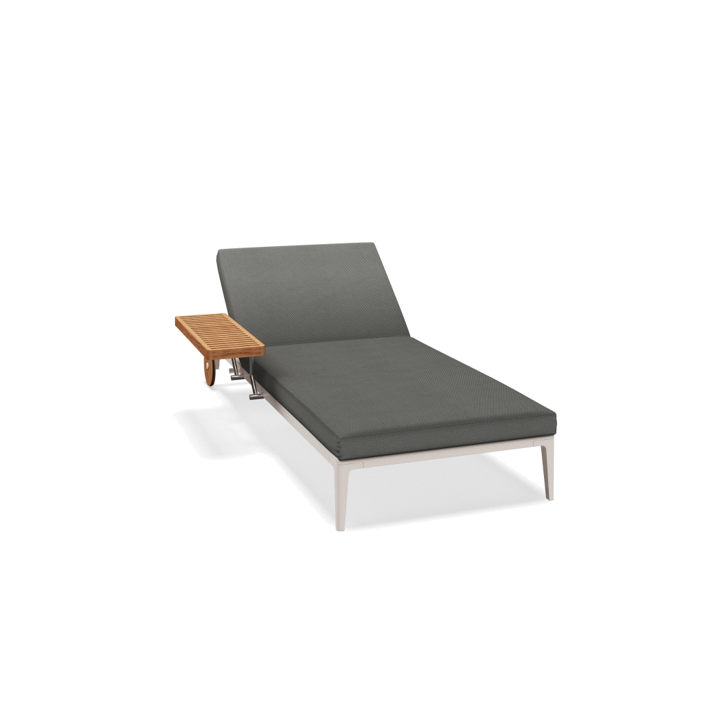 Grid ligbed - Bone Natural Teak met Lopi Charcoal