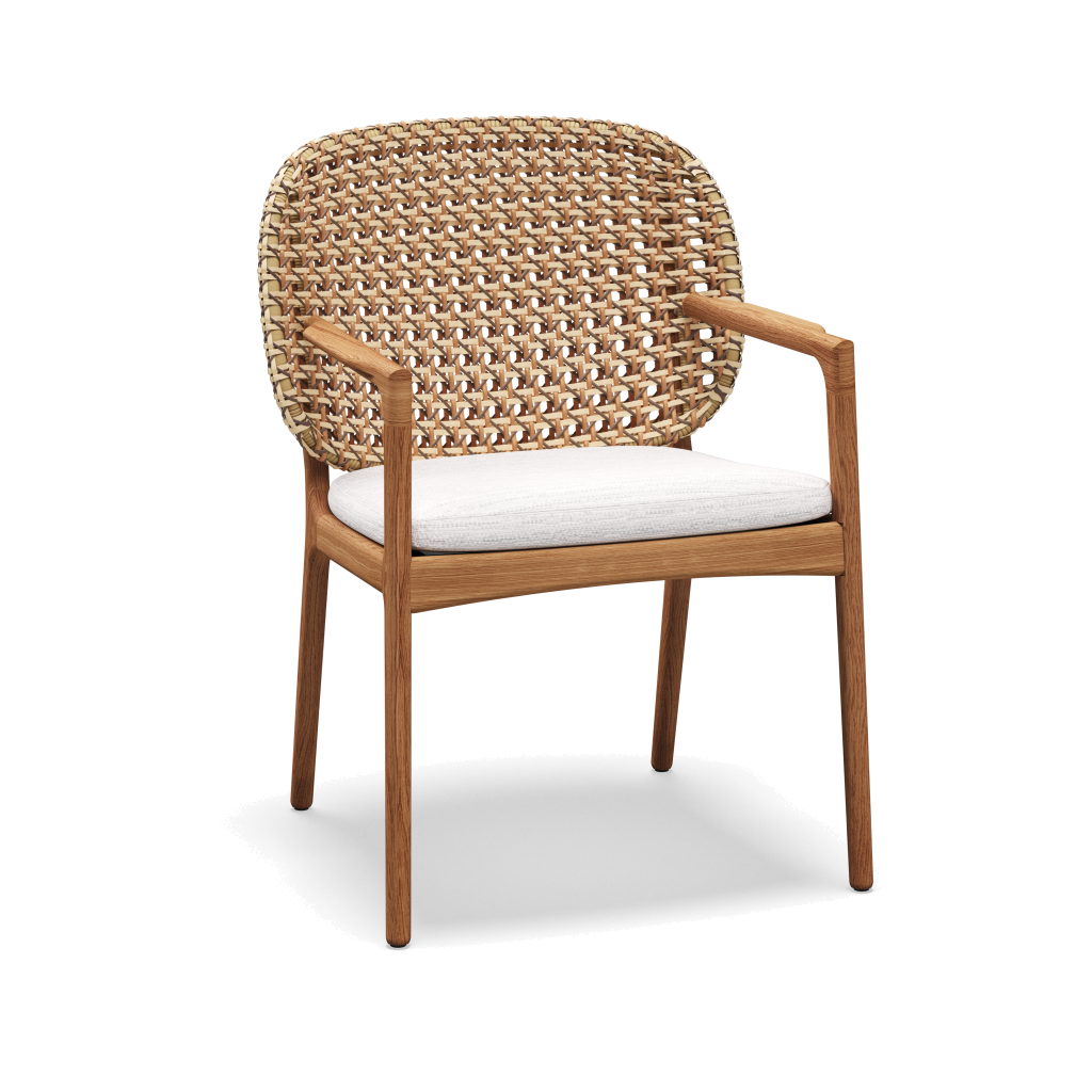 Kay Armchair — Harvest Wicker met Zenith Snow