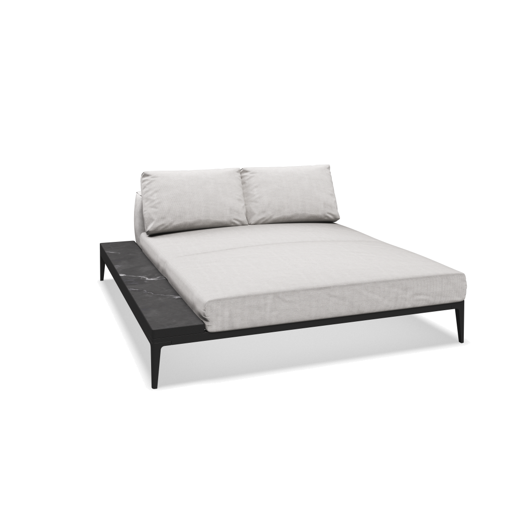Grid chill chaise-element keramisch - Meteor Nero met Sailing Seagull
