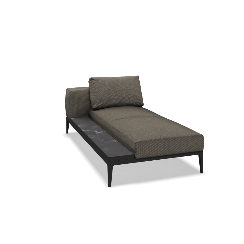 Grid chaise-element keramisch - Meteor Nero met Cameron Granite