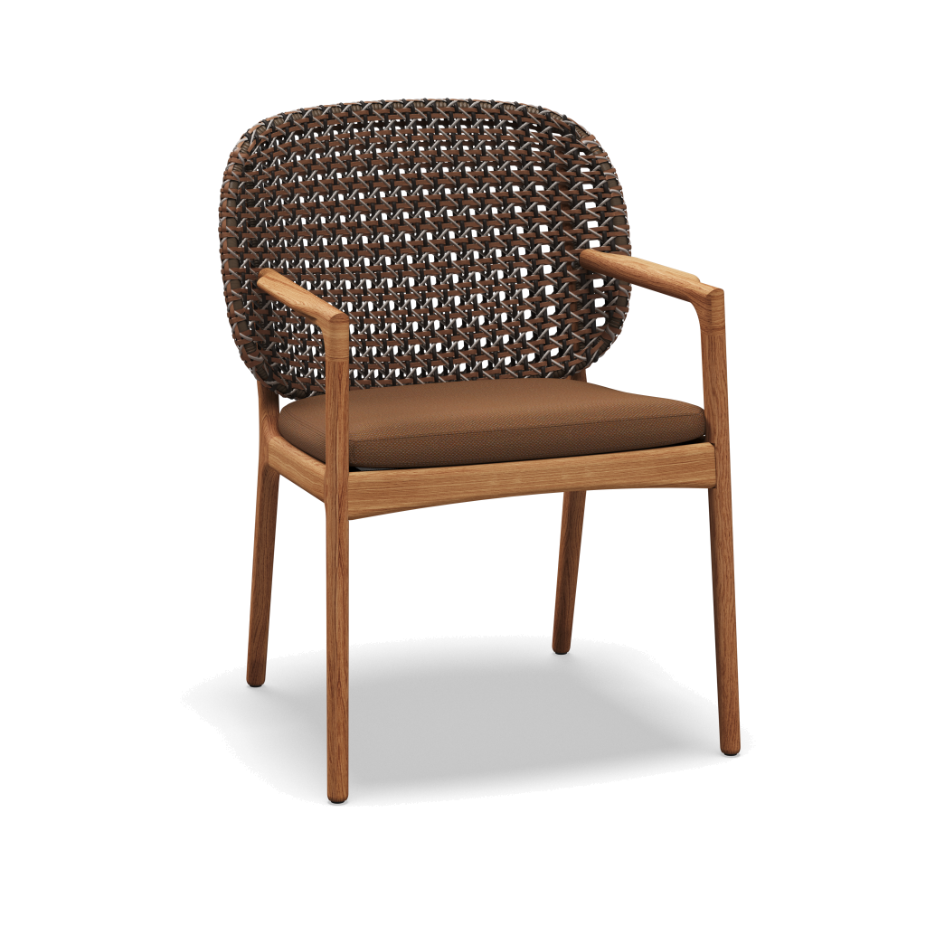 Kay Armchair — Brindle Wicker met Ravel Ginger