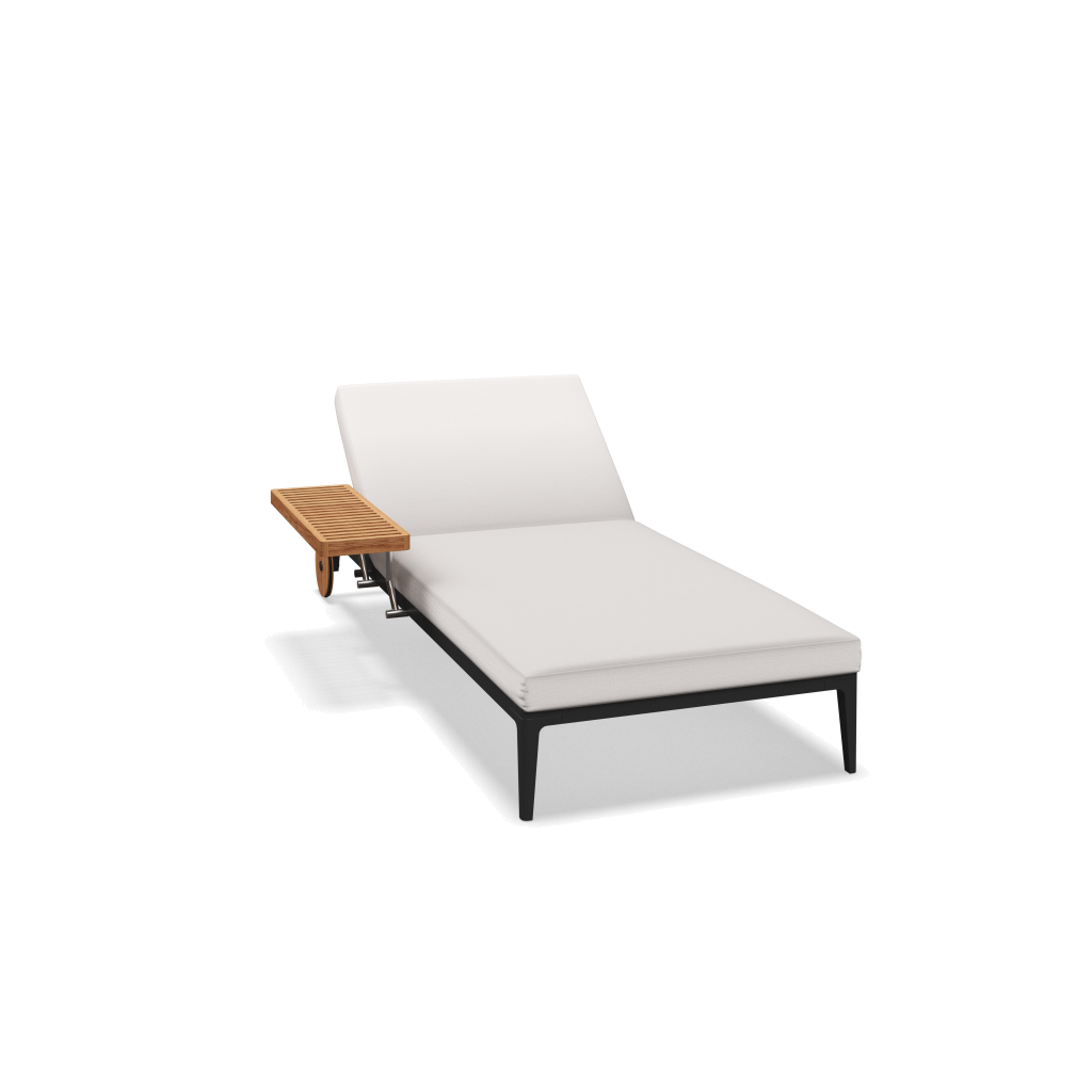 Grid ligbed - Meteor Natural Teak met Willa Snow