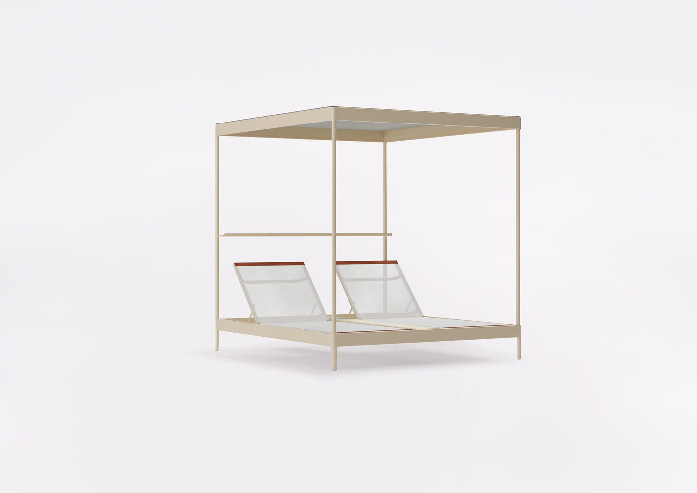 Double sunlounger with cover