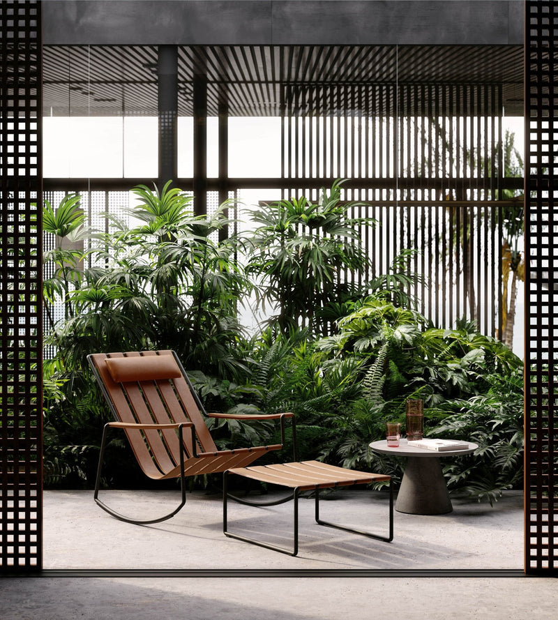 STRAPPY ROCKING CHAIR & FOOTREST - CONIX 60T SIDE TABLE-min