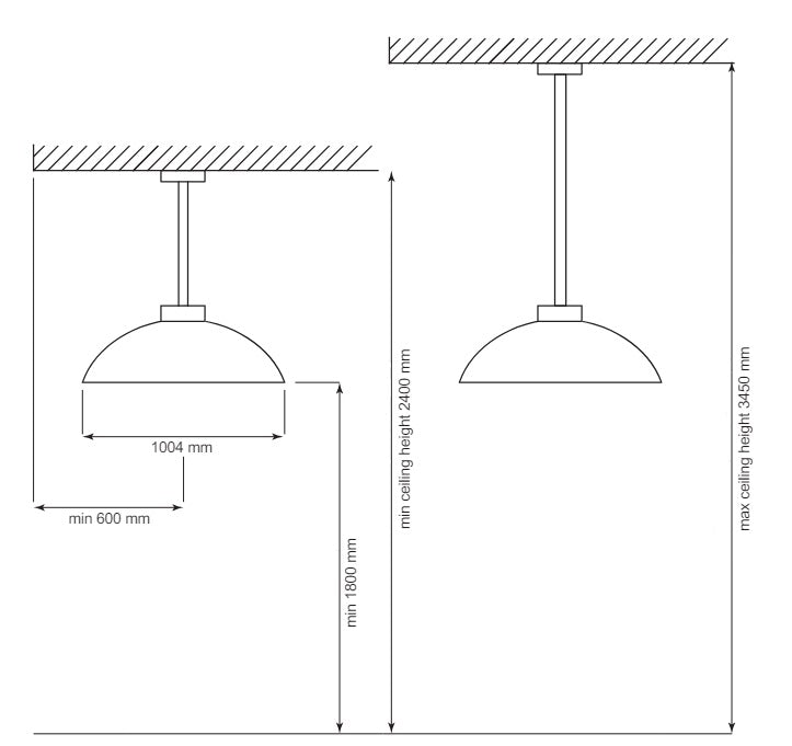 Heatsail Dome Pendelend Terrasverwarmer