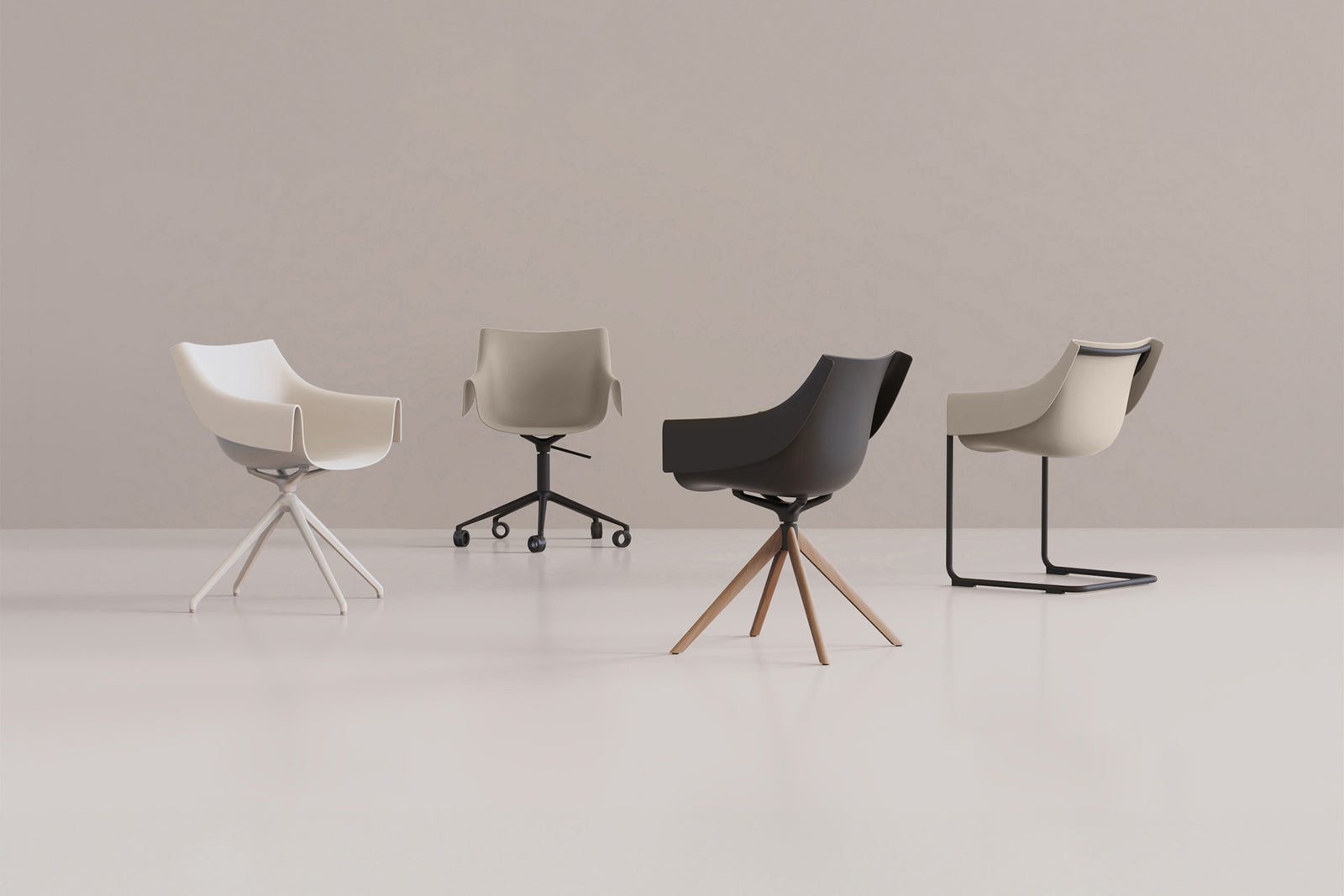 Vondom Manta Wooden Swivel Armchair