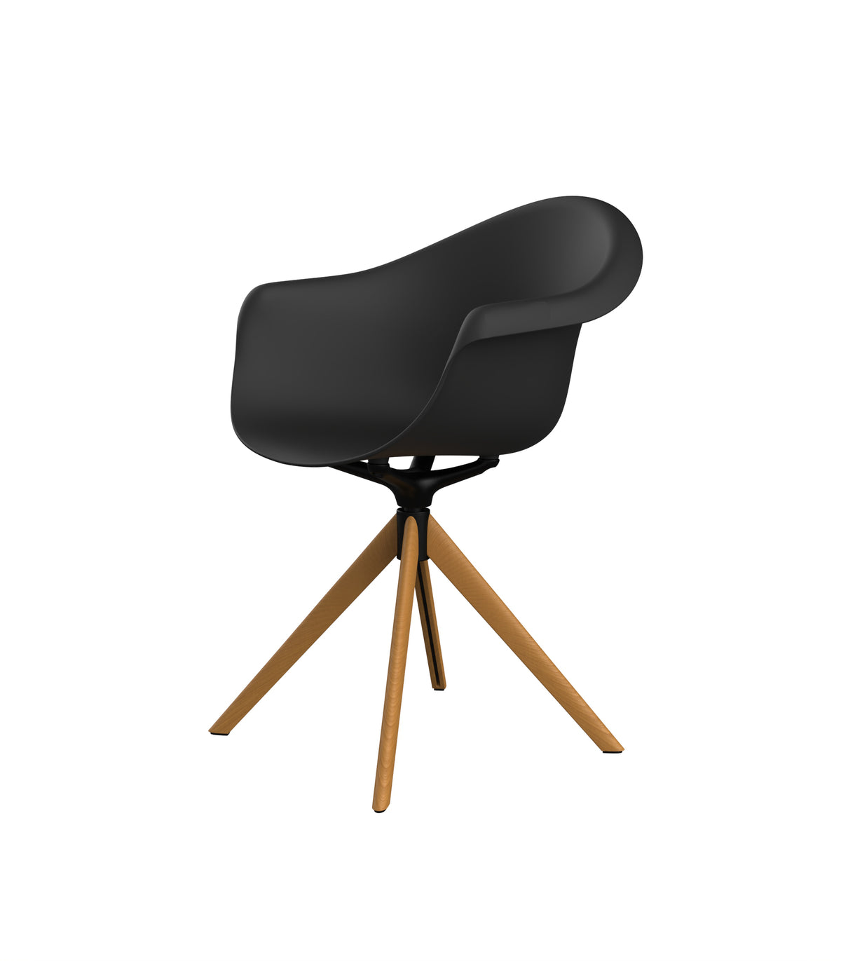 Vondom Incasso Swivel Armchair With Wooden Legs