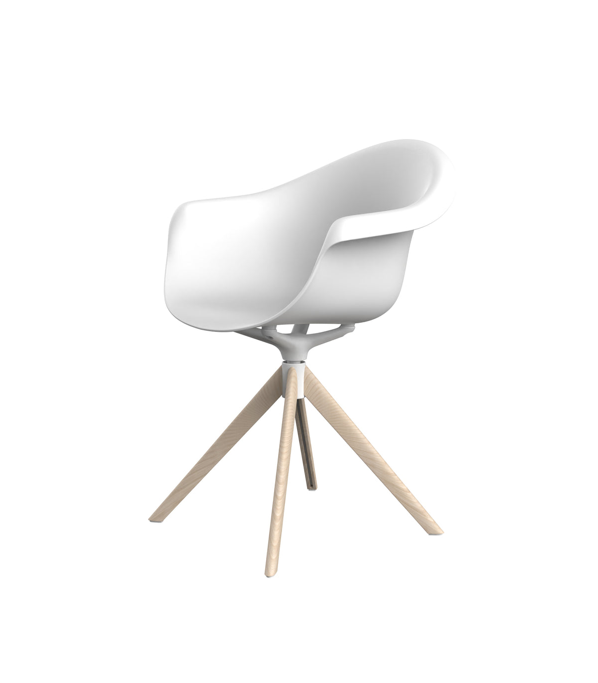 Vondom Incasso Swivel Armchair With Wooden Legs