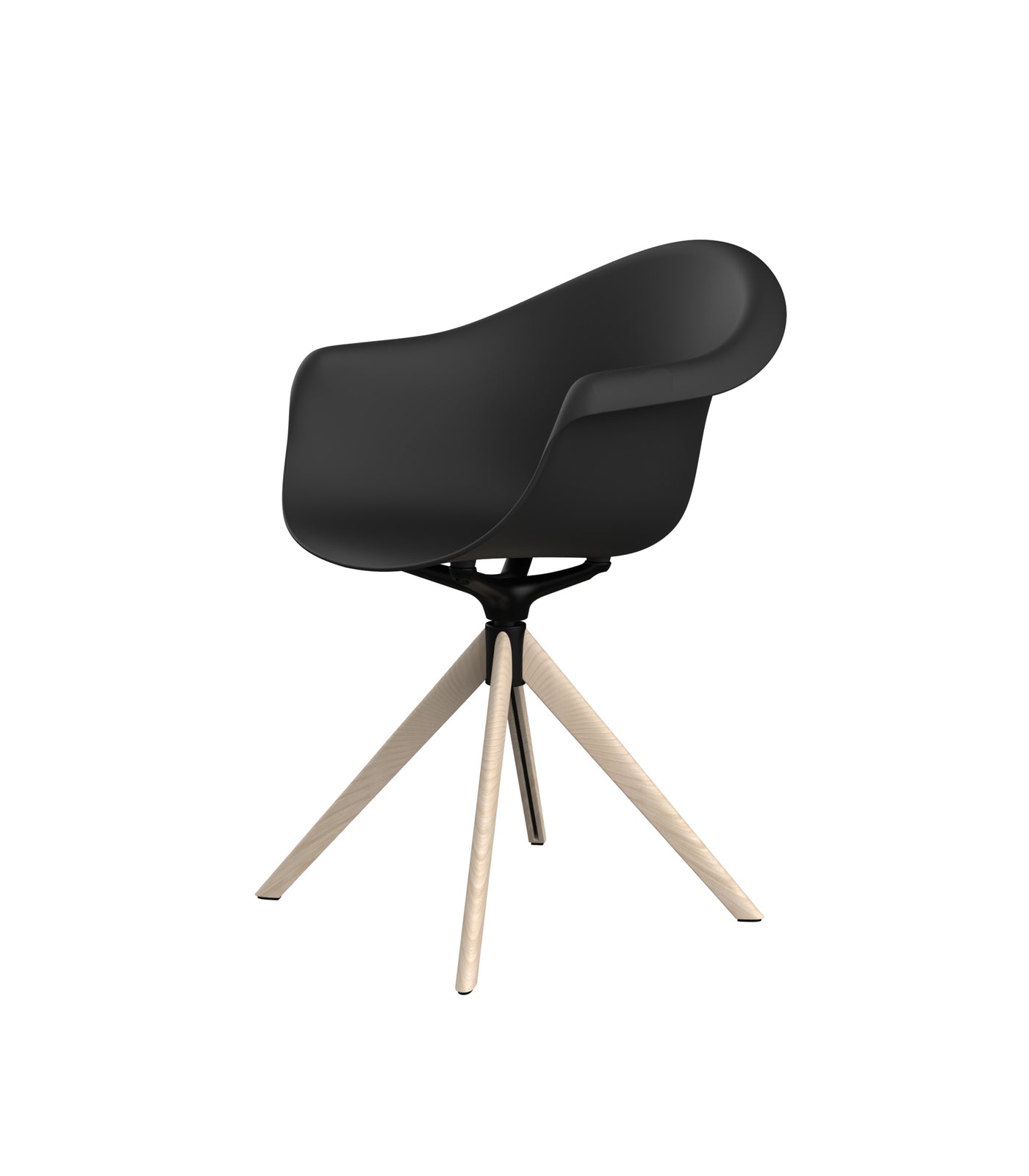 Vondom Incasso Swivel Armchair With Wooden Legs