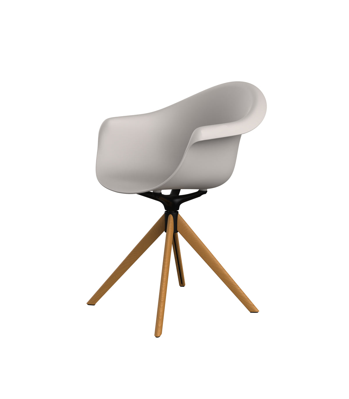Vondom Incasso Swivel Armchair With Wooden Legs