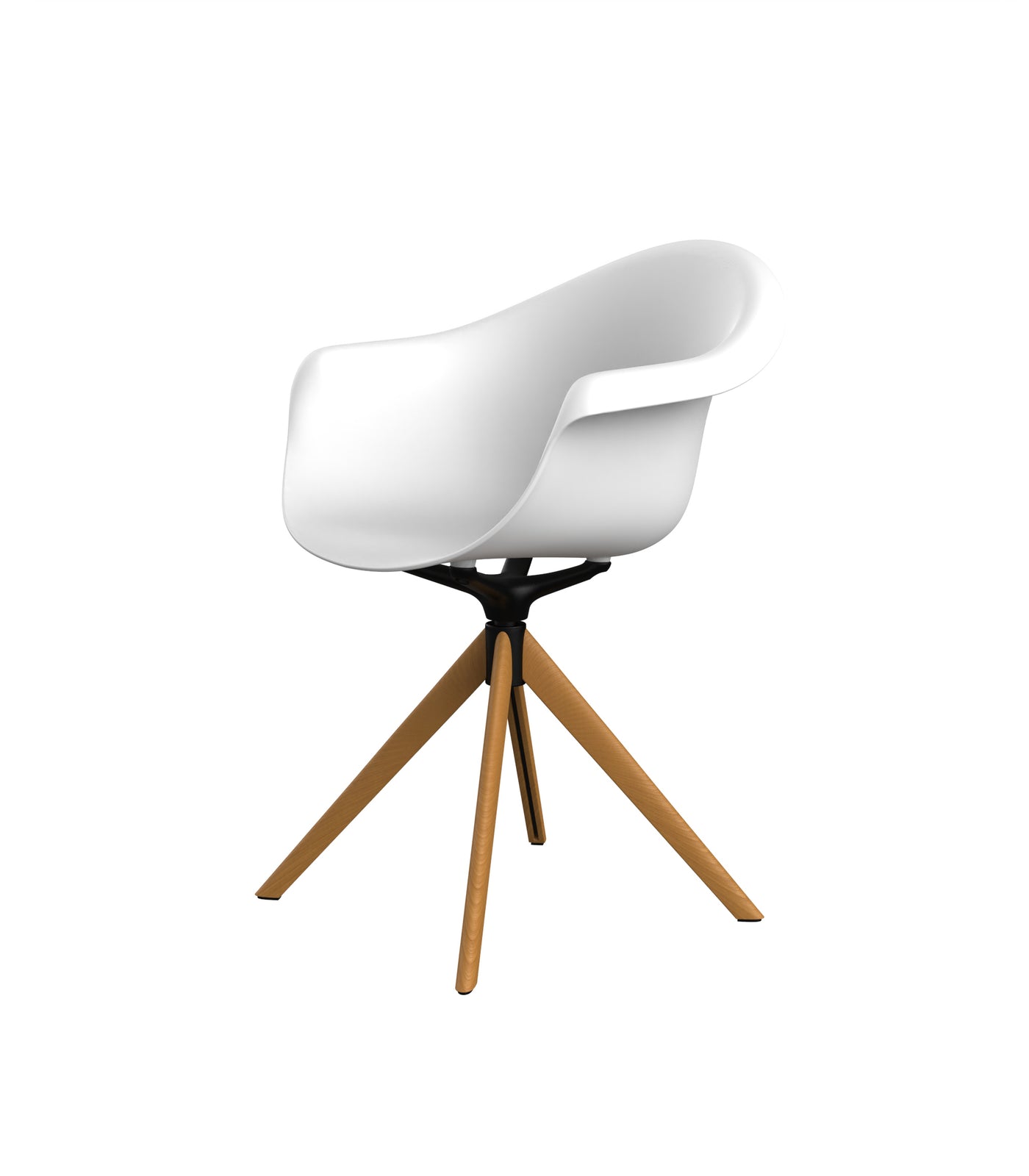 Vondom Incasso Swivel Armchair With Wooden Legs