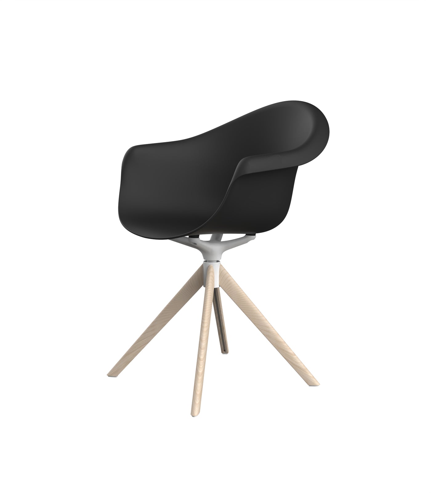 Vondom Incasso Swivel Armchair With Wooden Legs