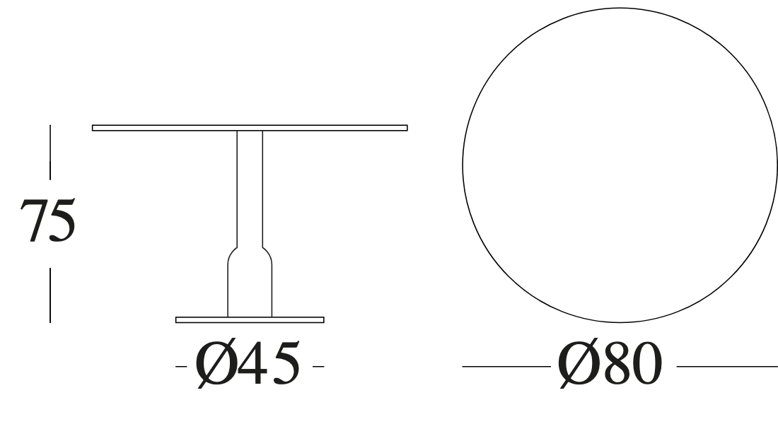 Technische tekening – Sphera Bistro Table Top