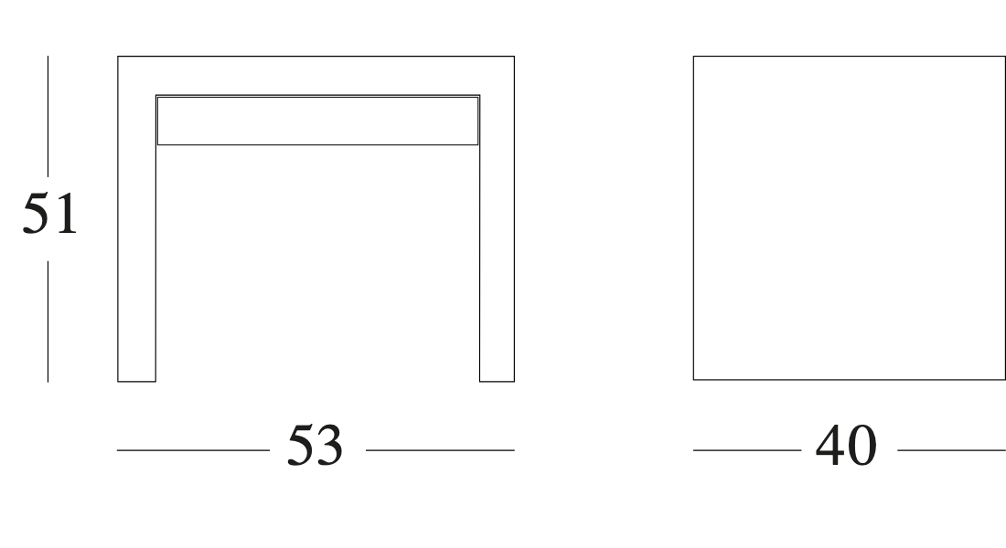 Technische tekening – Glass For Pong Night Table