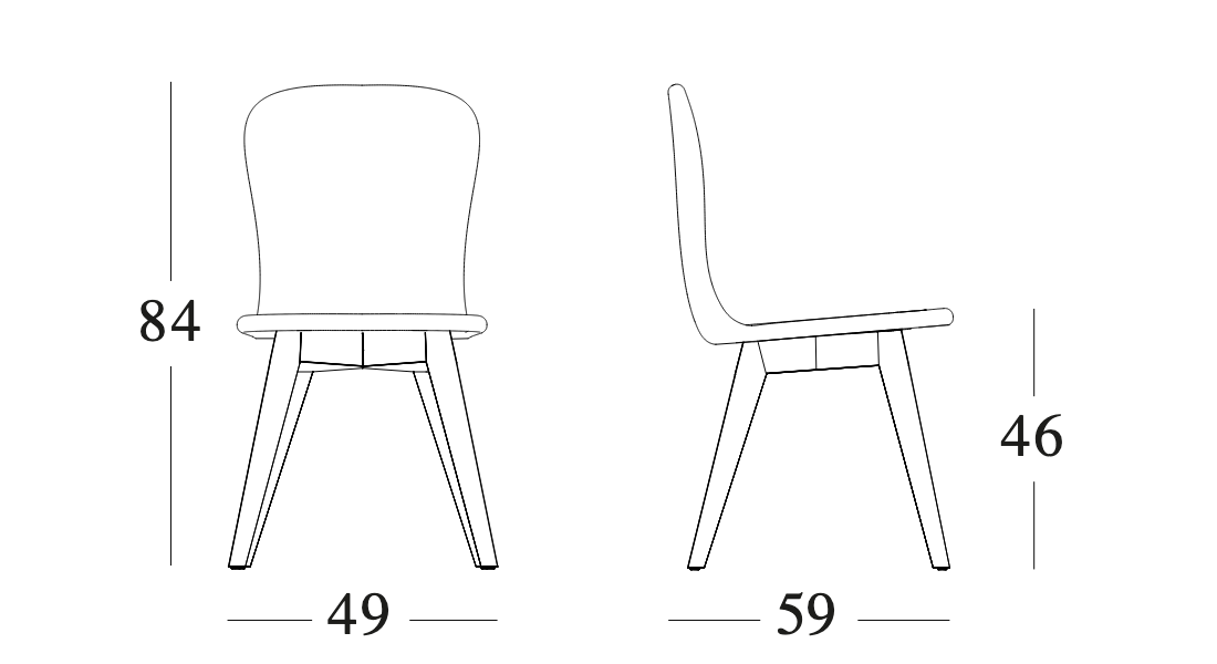Technische tekening – Damien Dining Chair Base