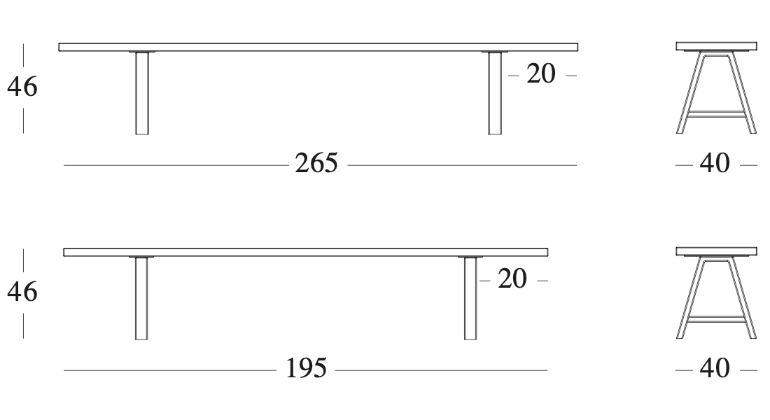 Technische tekening – Matteo Bench Top