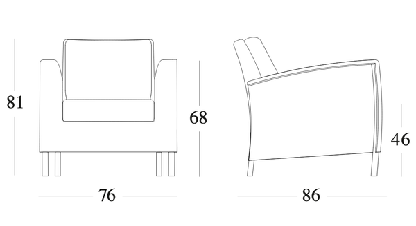 Technische tekening – Safi Lounge Chair