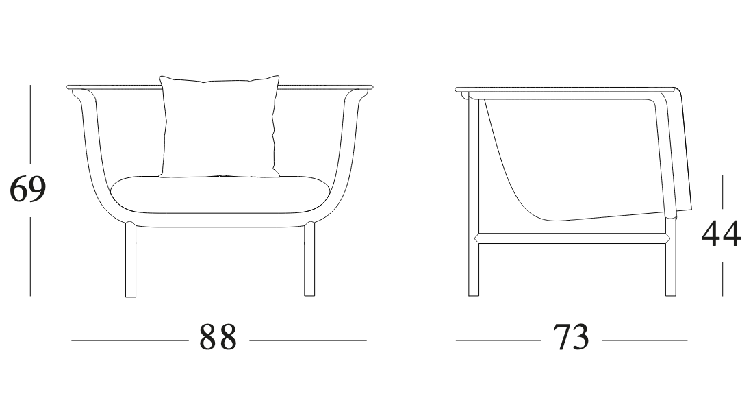 Technische tekening – Wicked Lounge Chair