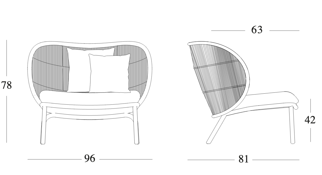 Technische tekening – Kodo Lounge Chair