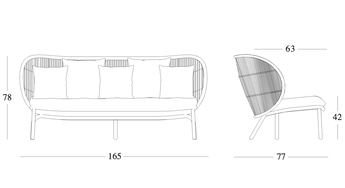 Technische tekening – Kodo Lounge Sofa