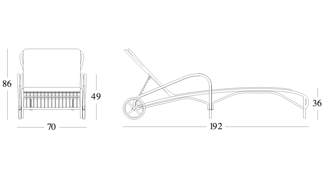 Technische tekening – Lucy Sunlounger