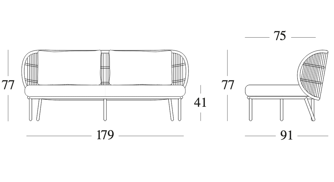 Technische tekening – Kodo Deep Sofa