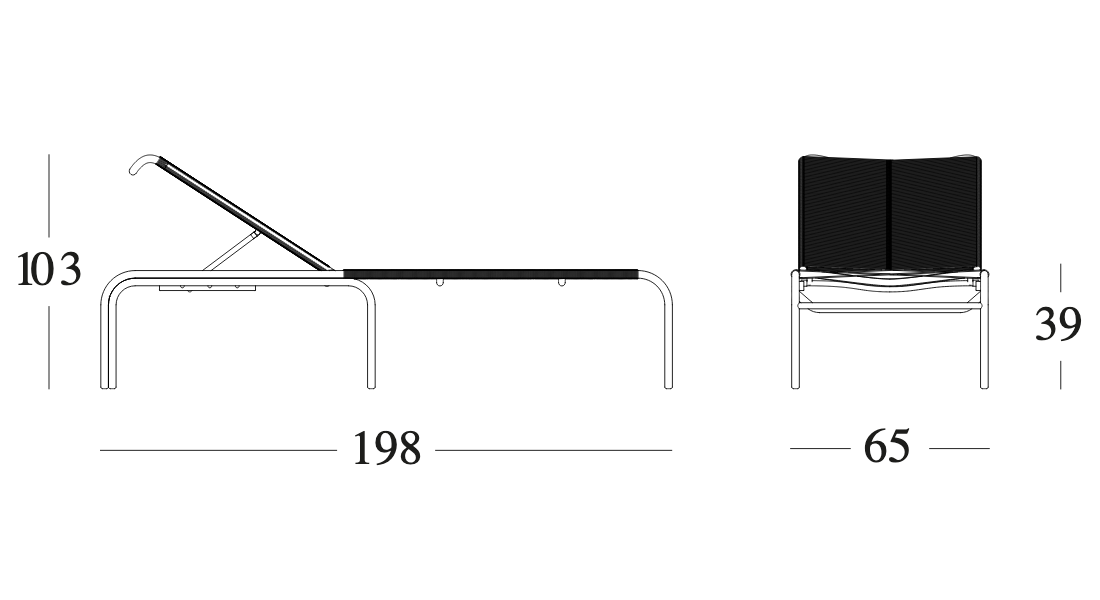 Technische tekening – Loop Sunlounger Rope