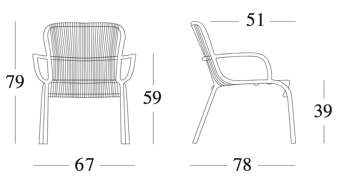 Technische tekening – Loop Lounge Chair Rope