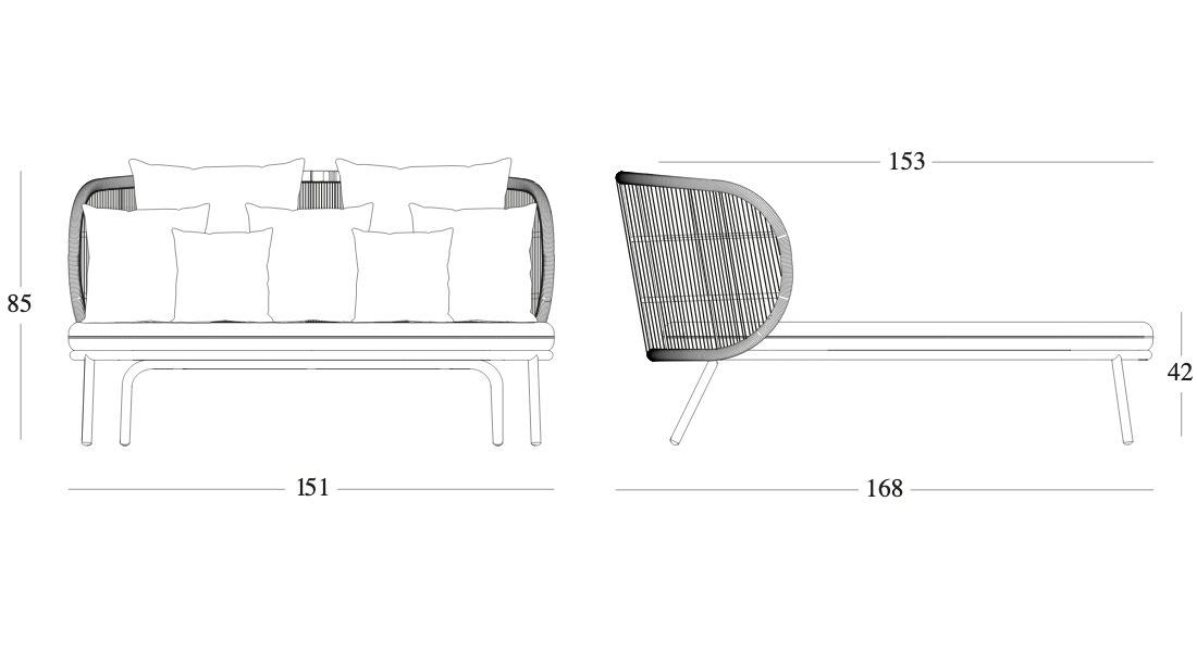 Technische tekening – Kodo Daybed