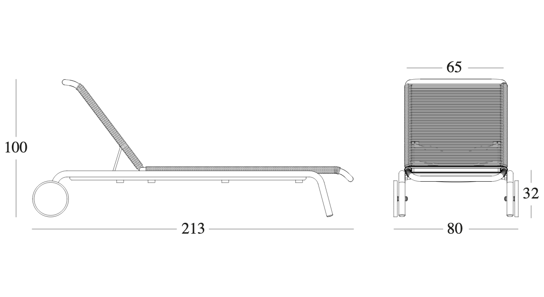 Technische tekening – Kodo Sunlounger