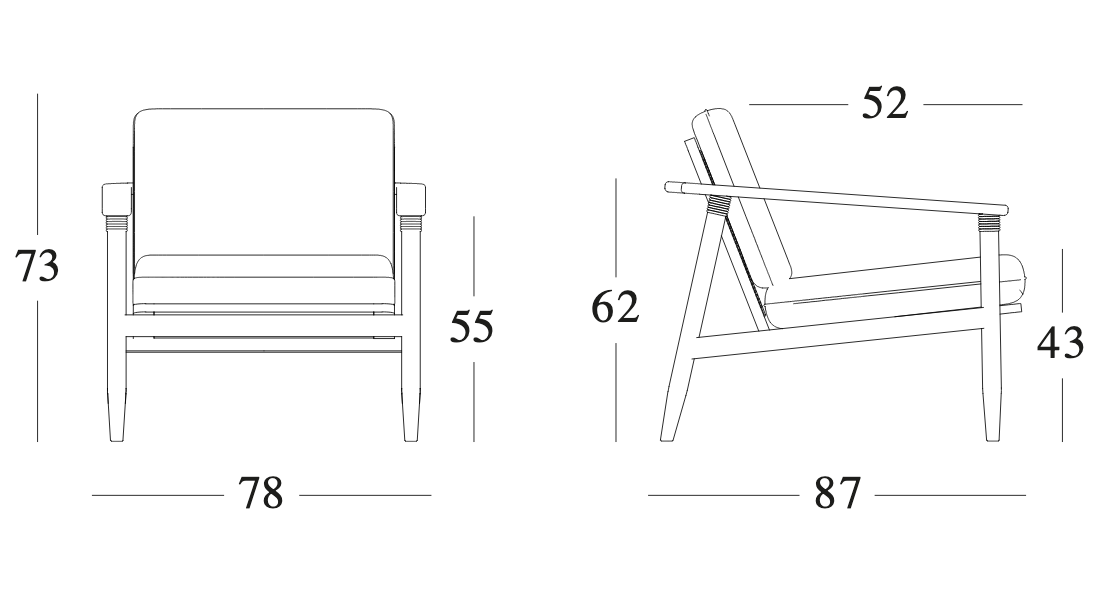 Technische tekening – David Lounge Chair