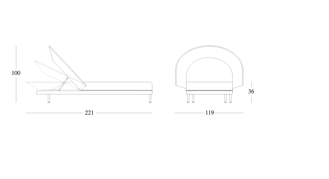 Technische tekening – Wicked Sunlounger