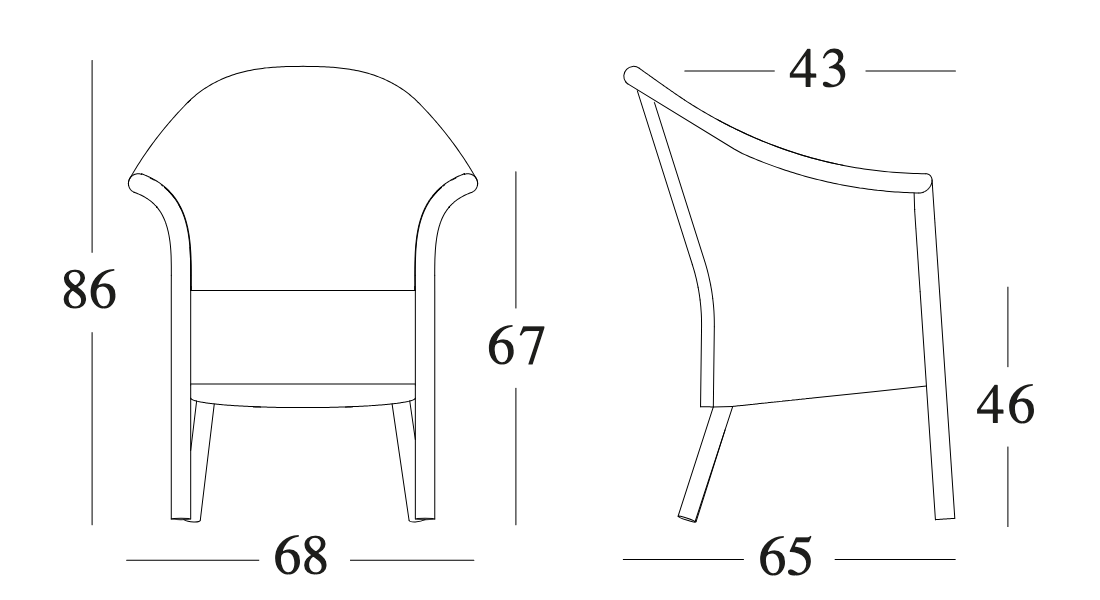 Technische tekening – Kenzo Dining Chair