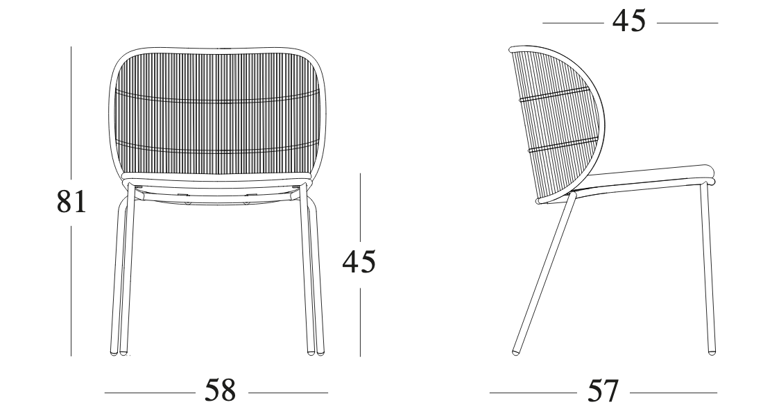 Technische tekening – Kodo Dining Chair