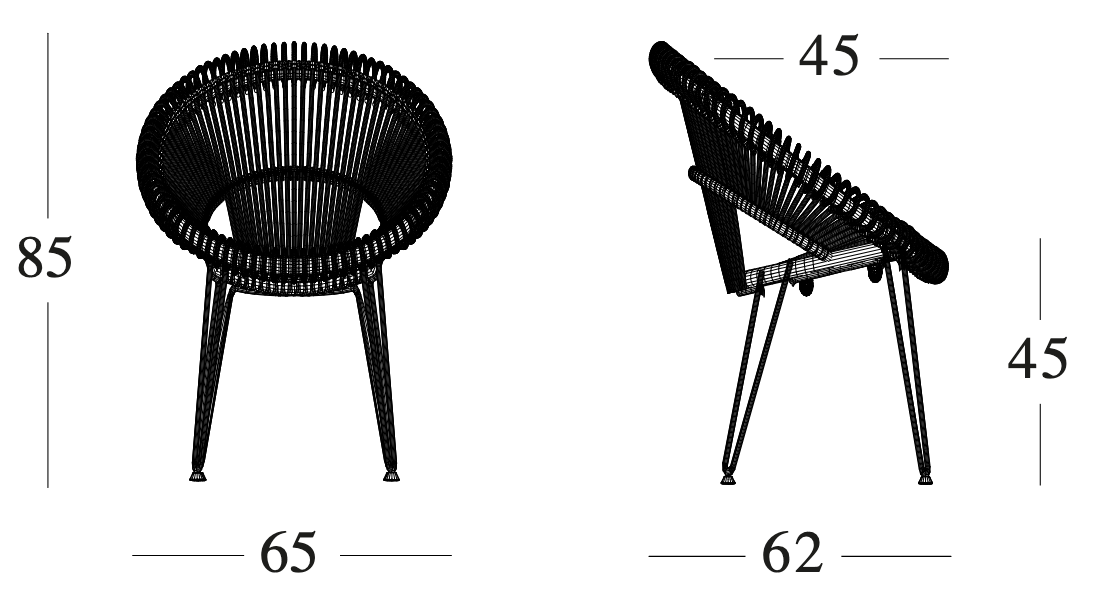Technische tekening – Roxy Dining Chair