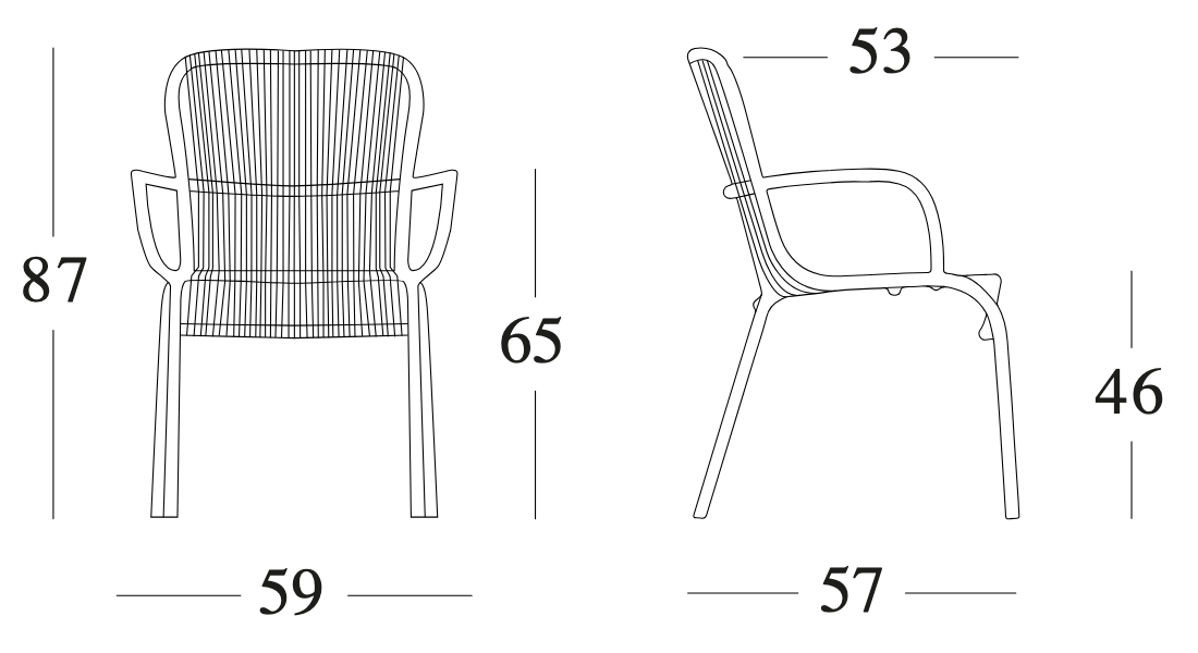 Technische tekening – Loop Dining Chair Rope