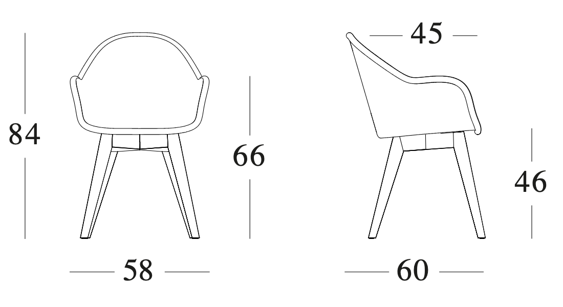 Technische tekening – Edgard Dining Chair Base